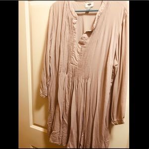 Pink Pintuck Long Sleeved Dress from Old Navy